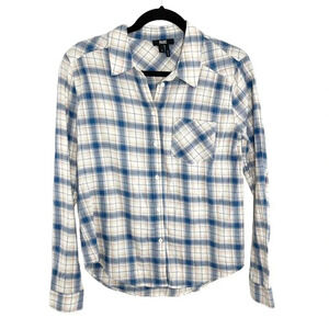 Paige Blue & Pink Plaid Button Down Long Sleeve Shirt Women's Size Small